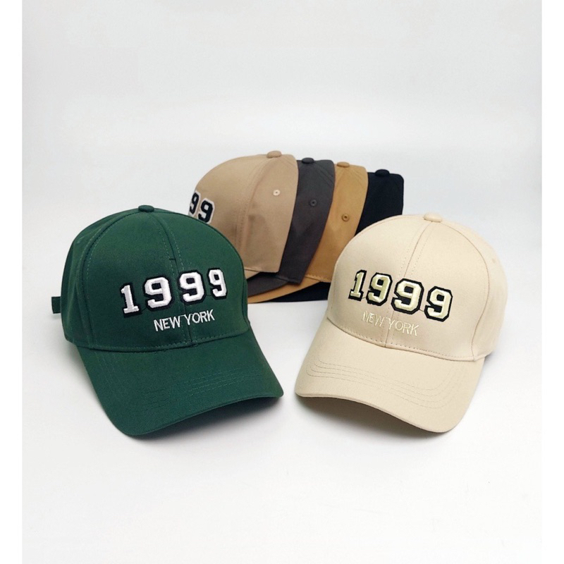 Mũ lưỡi trai nam nữ chất vải kaki cao cấp thêu chữ 1999 phong cách Hàn Quốc
