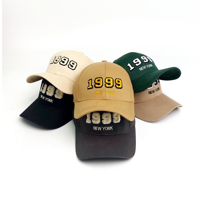 Mũ lưỡi trai nam nữ chất vải kaki cao cấp thêu chữ 1999 phong cách Hàn Quốc