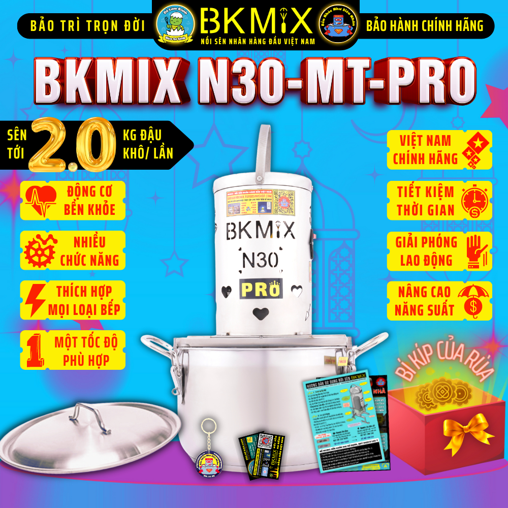 Nồi sên nhân BKMIX 2.0KG N30-MT-PRO (một tốc)