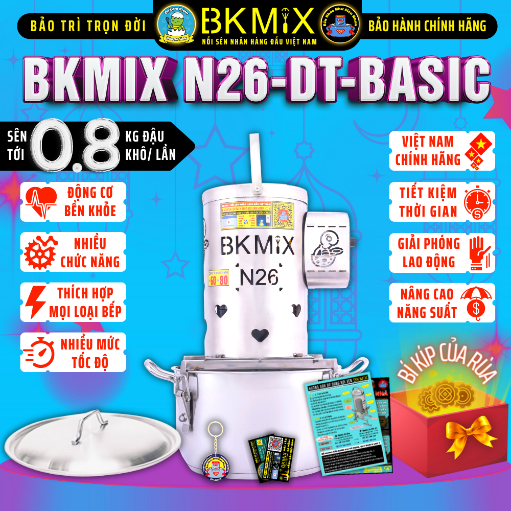 Nồi sên nhân BKMIX 0.8KG N26-DT-BASIC (điều tốc)