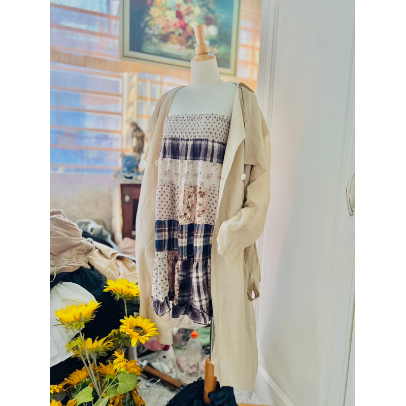 Áo mangto dáng dài mỏng đi biển đi Đà Lạt