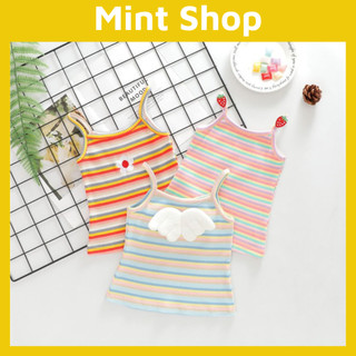 Áo thun bé gái, áo hai dây bé gái mùa hè in hình dễ thương cho bé gái size từ 8 - 20 kg