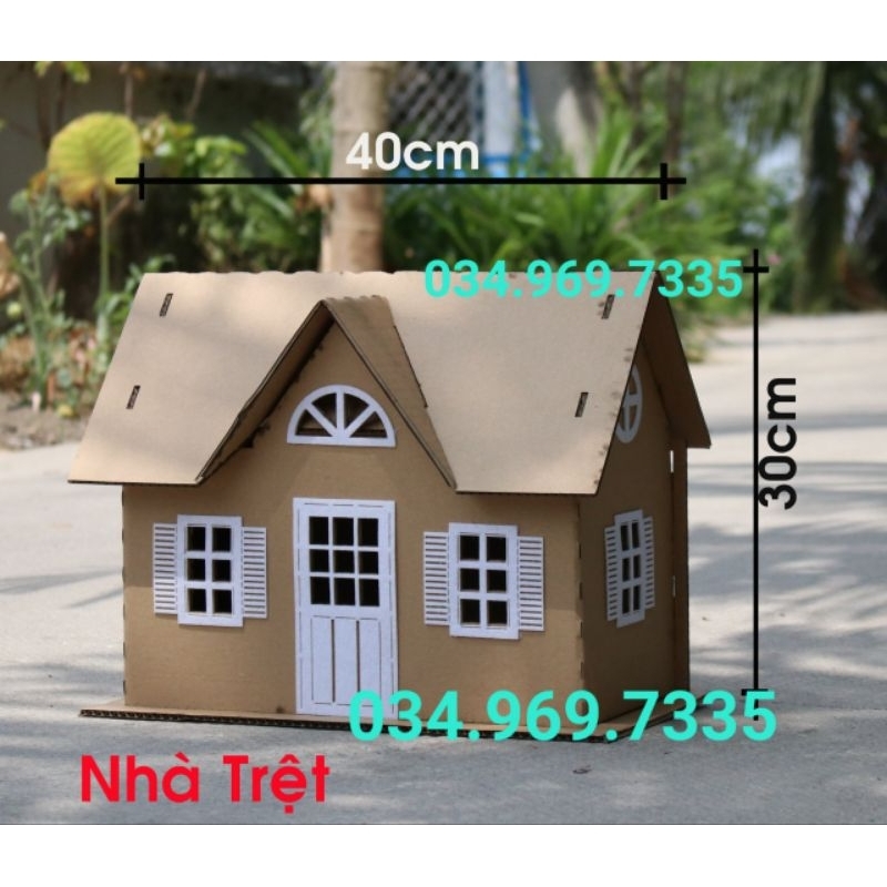 Mô hình nhà bằng bìa carton lắp ghép thân thiện với môi trường