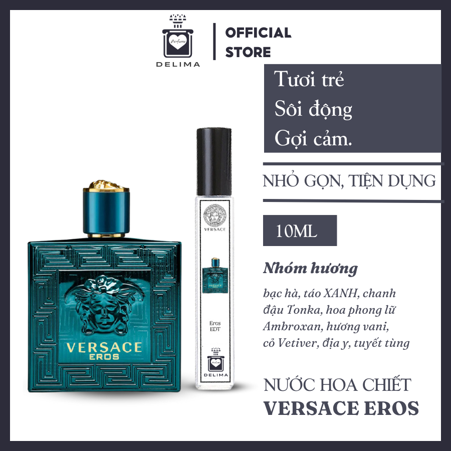 [Mẫu Thử] 10ml Nước hoa Versace Eros | Nước hoa nam chính hãng | Delimaperfume