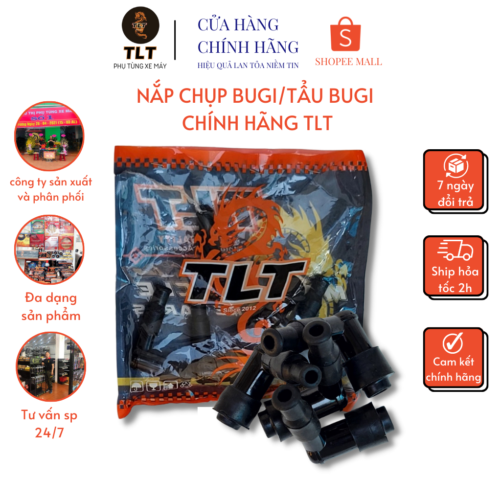 Nắp chụp Bugi TLT thông số chuẩn, Có trở ổn định dòng, chống nhiễu chống nước tốt sản xuất tại Thái Lan bao hành 1 năm