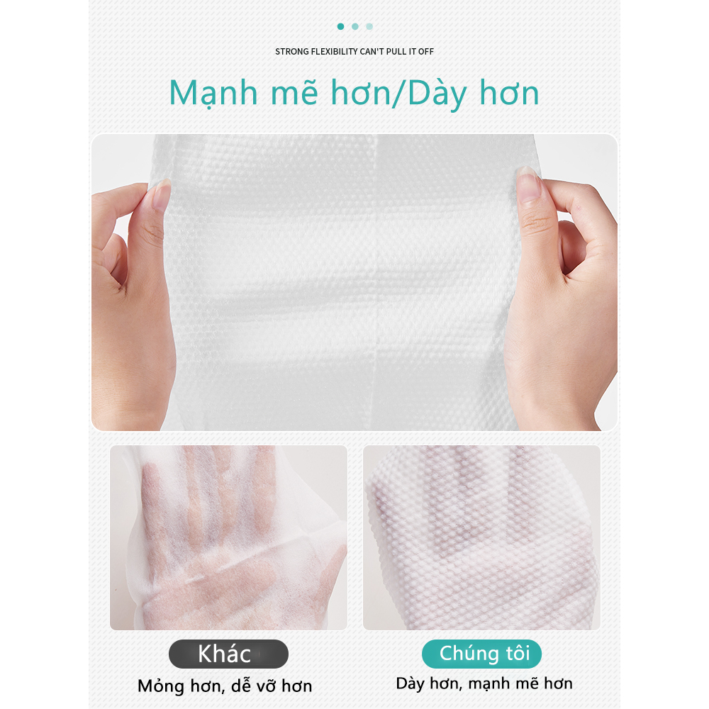 Henry Khăn mặt khô dùng 1 lần lau khô, lau ướt - Giấy lau mặt dùng một lần 70 tờ/gói