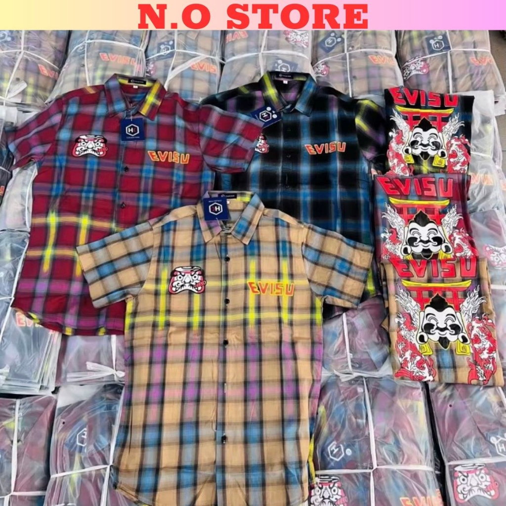 Áo sơ mi nam tay Ngắn chất vải kante dày dặn phối 7 màu phối EVI.SU trẻ trung rất đẹp hàng shop N.O_STORE