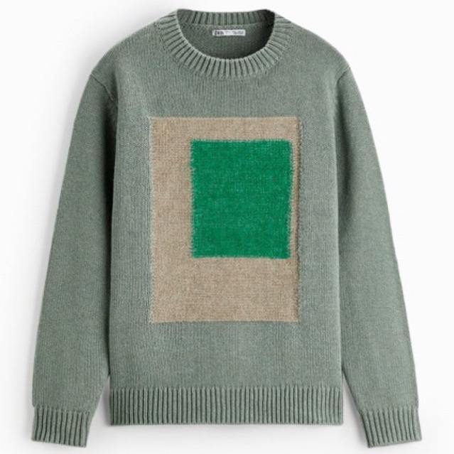Áo len nam Zara authentic GEOMETRIC JACQUARD SWEATER size M