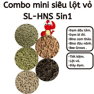 Combo siêu lột SL-HNS 5in1 thức ăn tép cảnh giúp tép lột vỏ, cứng cáp  - 5 loại cao cấp | Hingaostore.