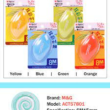 Bút xóa dạng kéo dài 8m hình quả xoài nhiều màu sắc hàng chính hãng vpp Minh Trí