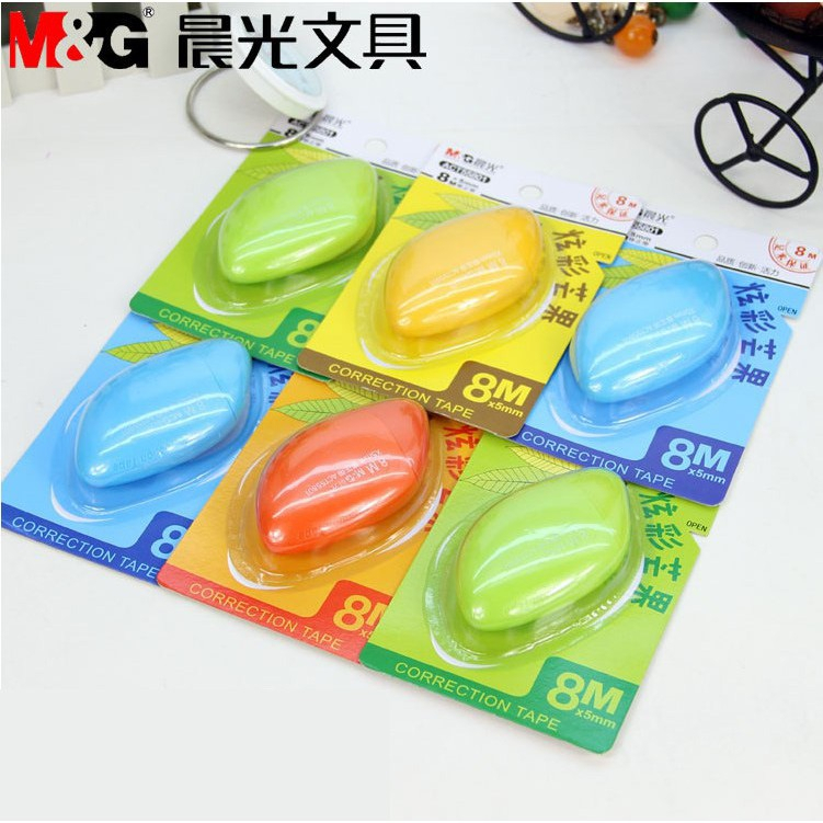 Bút xóa dạng kéo dài 8m hình quả xoài nhiều màu sắc hàng chính hãng vpp Minh Trí