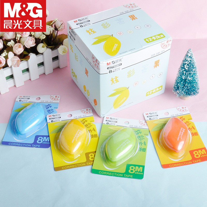 Bút xóa dạng kéo dài 8m hình quả xoài nhiều màu sắc hàng chính hãng vpp Minh Trí