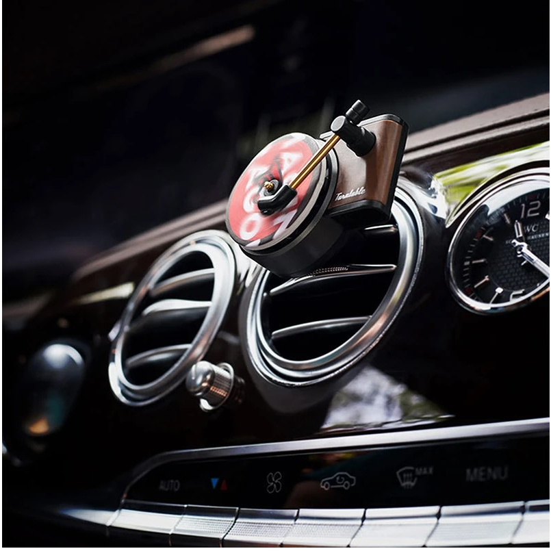 Phụ Kiện Trang Trí Mô Hình Đầu Đĩa Than Kẹp Quạt Gió Ô Tô Khuếch Tán Mùi Hương Nước Hoa Nội Thất Xe Ô Tô