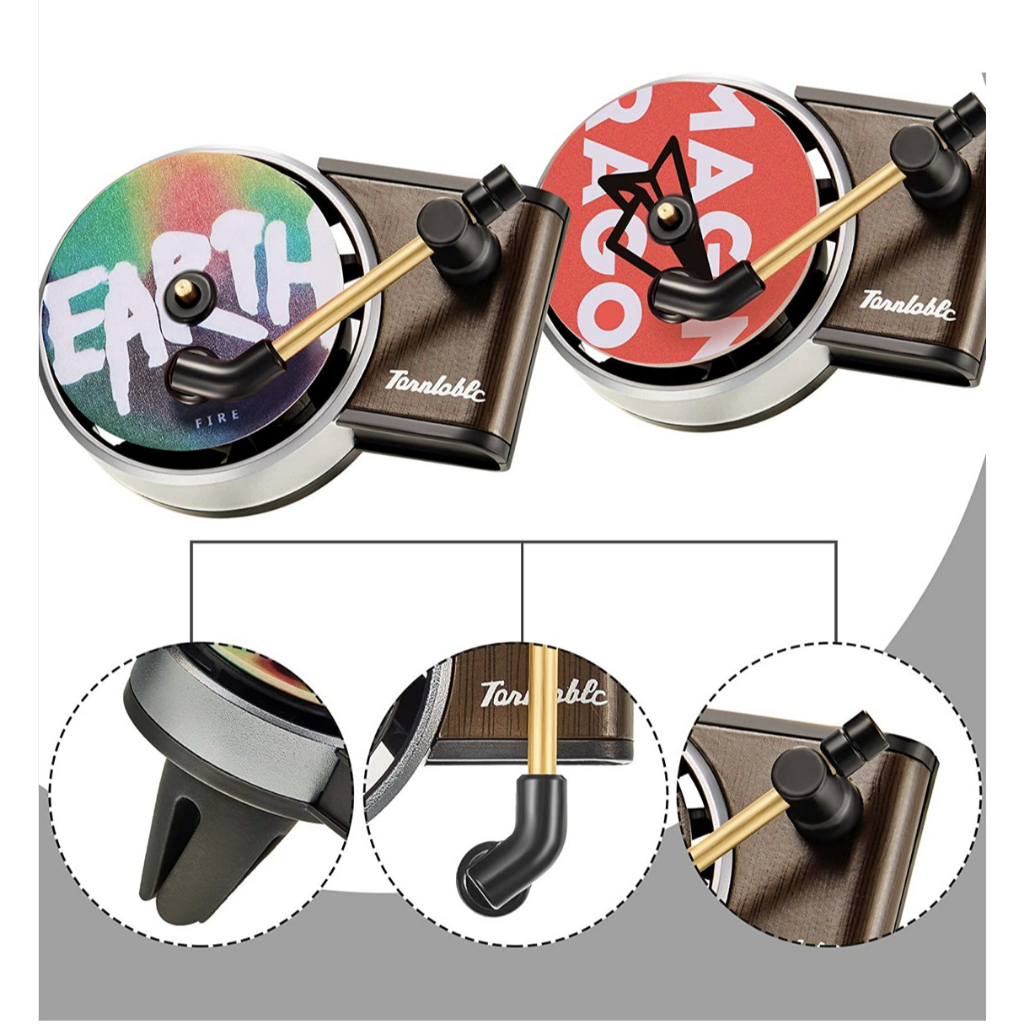 Phụ Kiện Trang Trí Mô Hình Đầu Đĩa Than Kẹp Quạt Gió Ô Tô Khuếch Tán Mùi Hương Nước Hoa Nội Thất Xe Ô Tô