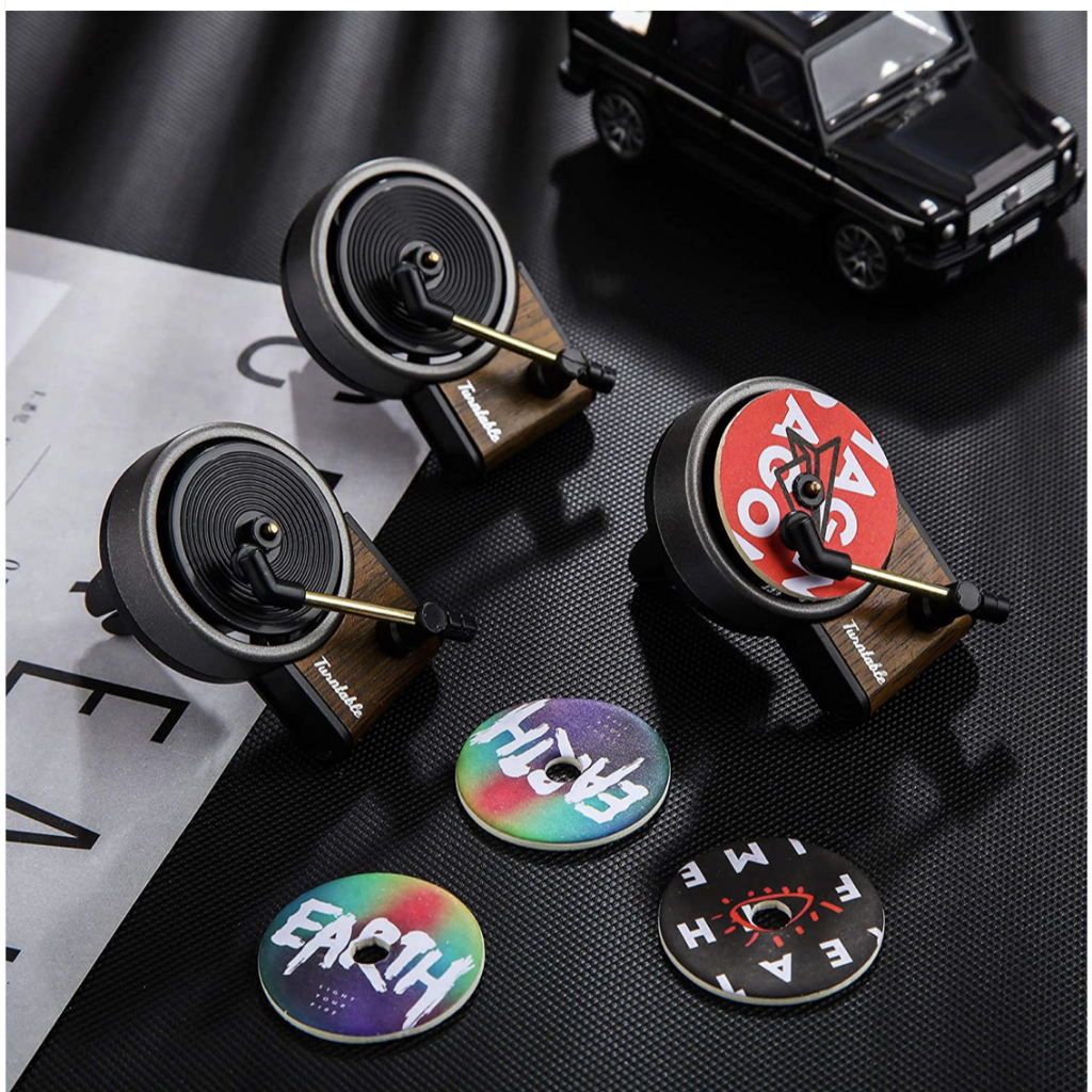 Phụ Kiện Trang Trí Mô Hình Đầu Đĩa Than Kẹp Quạt Gió Ô Tô Khuếch Tán Mùi Hương Nước Hoa Nội Thất Xe Ô Tô