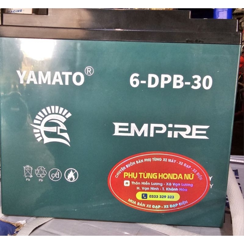 Bộ 4 bình ắc quy xe máy điện 48v-30ah Yamato Empire 6-DPB-30