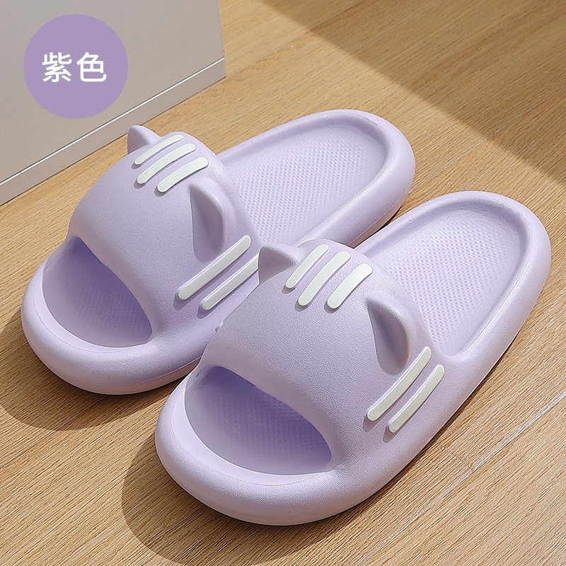 Dép quai ngang nam nữ thời trang hoạ tiết Tai Mèo phong cách ulzzang Hàn Quốc đi siêu êm mềm chân cực Hot 2024 TH-29