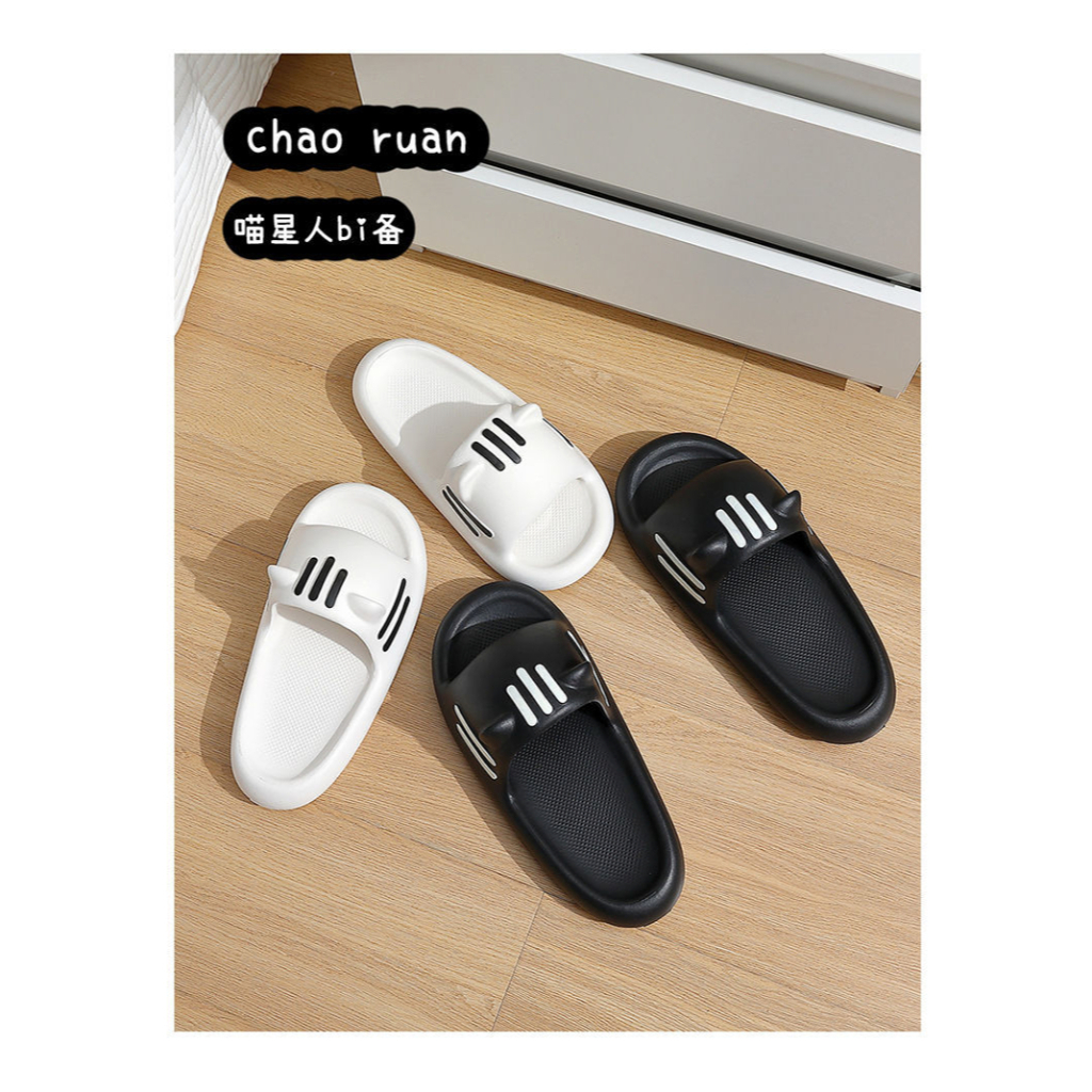 Dép quai ngang nam nữ thời trang hoạ tiết Tai Mèo phong cách ulzzang Hàn Quốc đi siêu êm mềm chân cực Hot 2024 TH-29