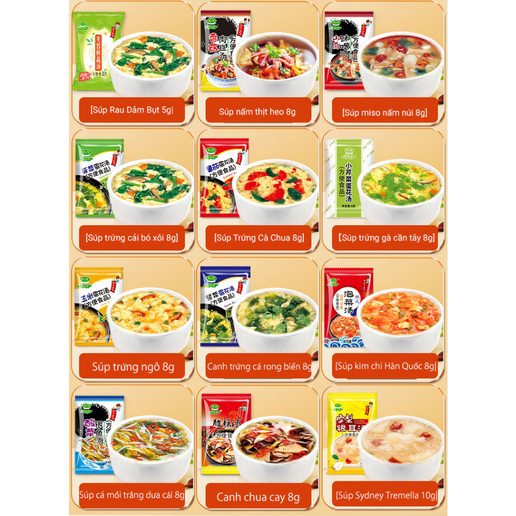 Canh súp ăn liền rau củ sấy thăng hoa