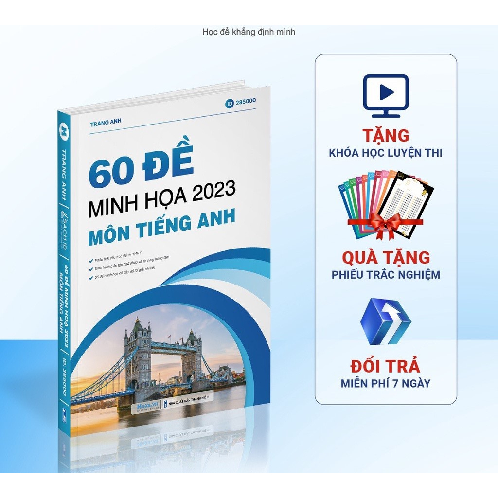 Bộ đề minh họa 2023 môn Tiếng Anh cô Trang Anh, Sách ID luyện đề thi trắc nghiệm thpt quốc gia - hàng chính hãng