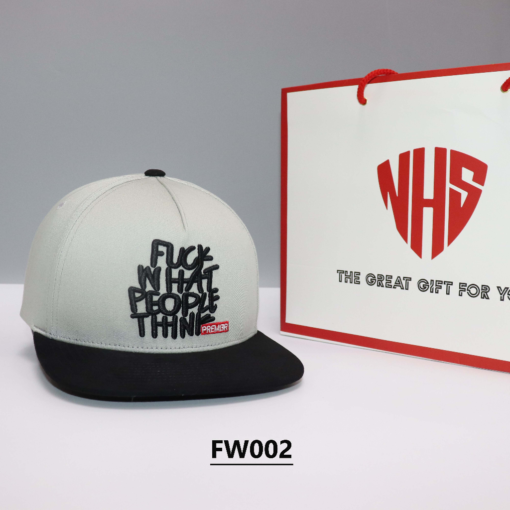 Nón NHS Snapback Xám Kết Đen Mặc Kệ Người Ta Nghĩ FW002