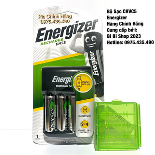 Bộ Sạc Energizer Kèm 4 Pin Sạc AA 1300 mAh - CHVC5 Hàng Chính Hãng
