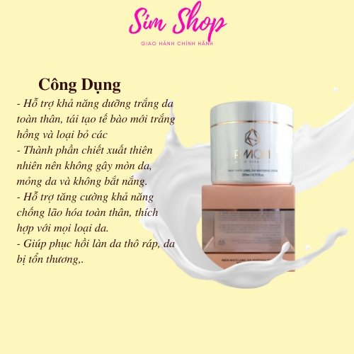 Kem dưỡng trắng da body Rmon White Label Dia Whitening Cream 200ml, da sáng đều màu trắng hồng tự nhiên | BigBuy360 - bigbuy360.vn