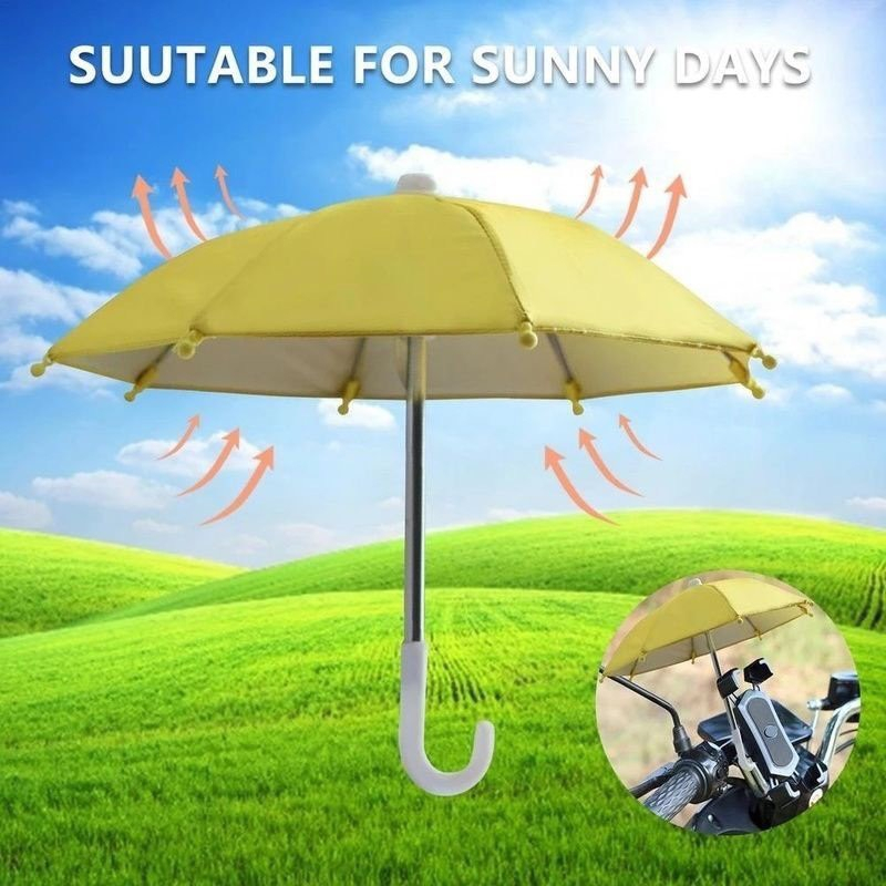 Ô Dù Mini Che Điện Thoại Đầu Xe Máy Đã Bao Gồm 2 Dây Thít