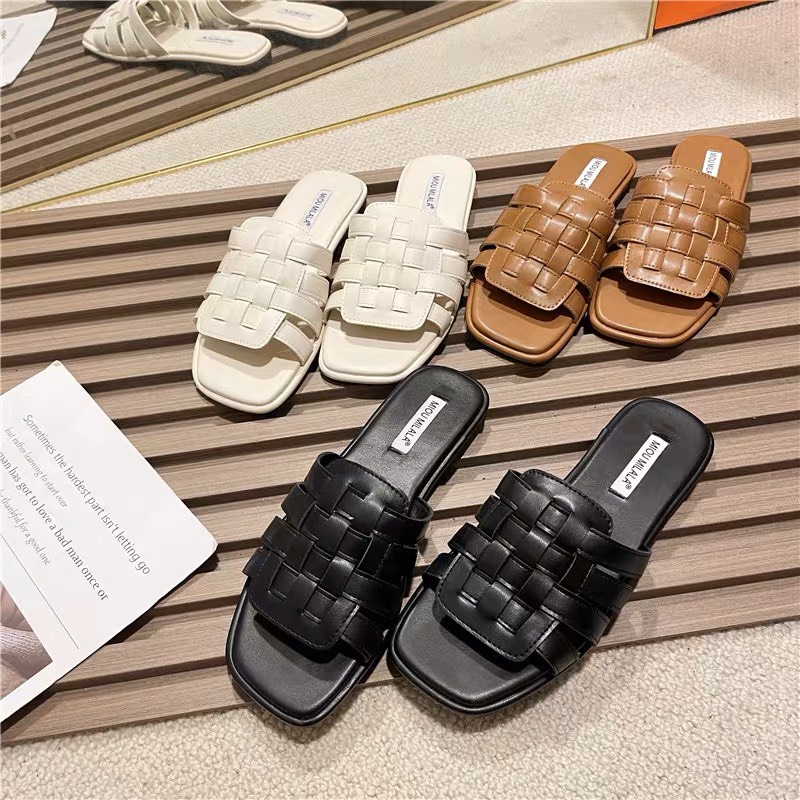 Dép quai đan hở mũi mẫu mới Dép nữ thời trang