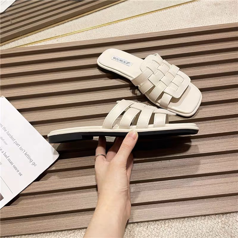 Dép quai đan hở mũi mẫu mới Dép nữ thời trang