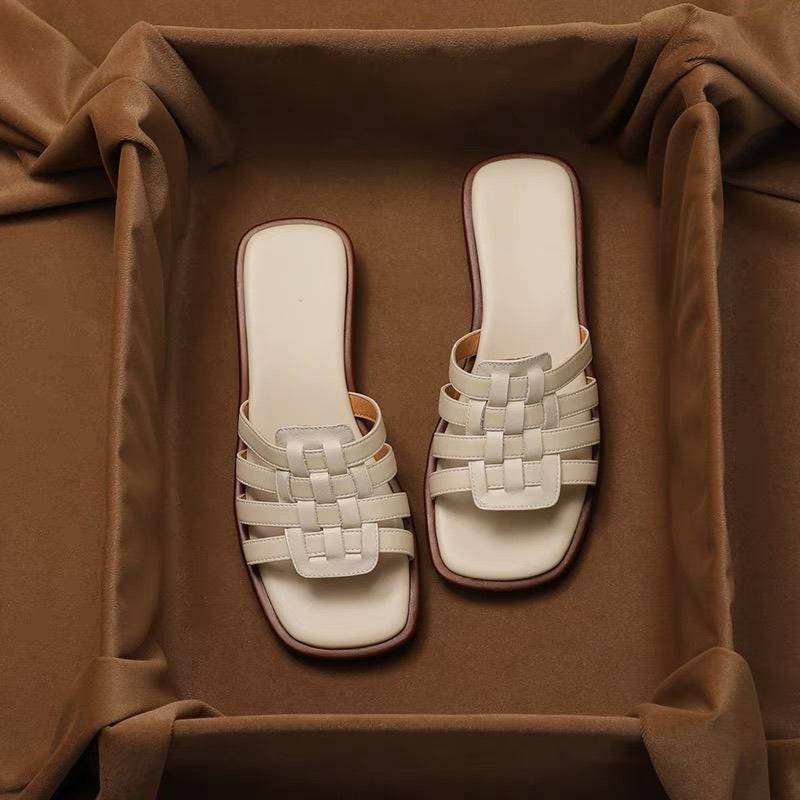 Dép quai đan hở mũi mẫu mới Dép nữ thời trang