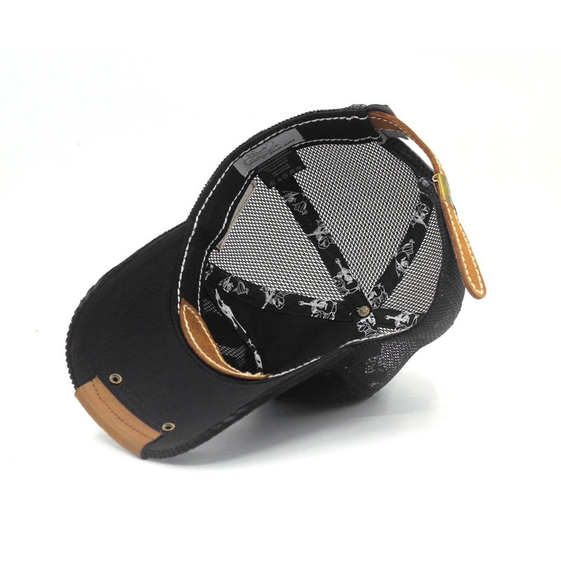 Nón kết / nón lưỡi trai ông địa True Religion nút đồng chất kaki nhung tăm khoá da cao cấp