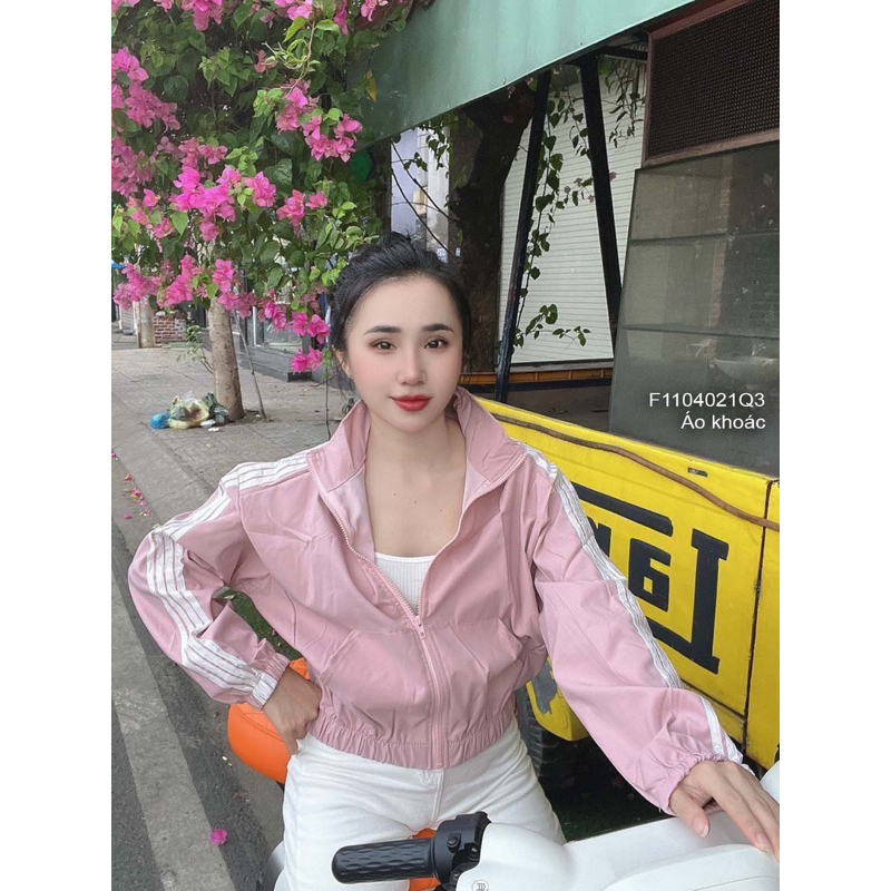Áo khoác dù form lửng tay dài bo kéo khoá, 0423 [thaotranshop90]