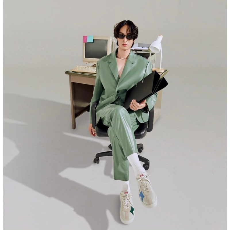 Giày nam Camper Twins White non-dyed leather and suede K100743