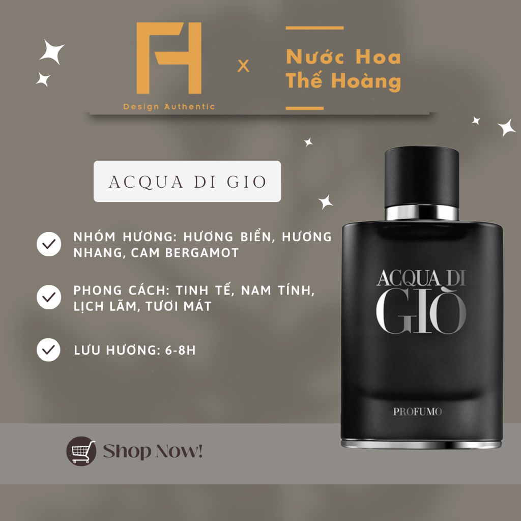 Nước hoa nam Acqua di Gio Profumo (Giò đen) EDP chiết 10ml, 20ml -Nước Hoa Thế Hoàng