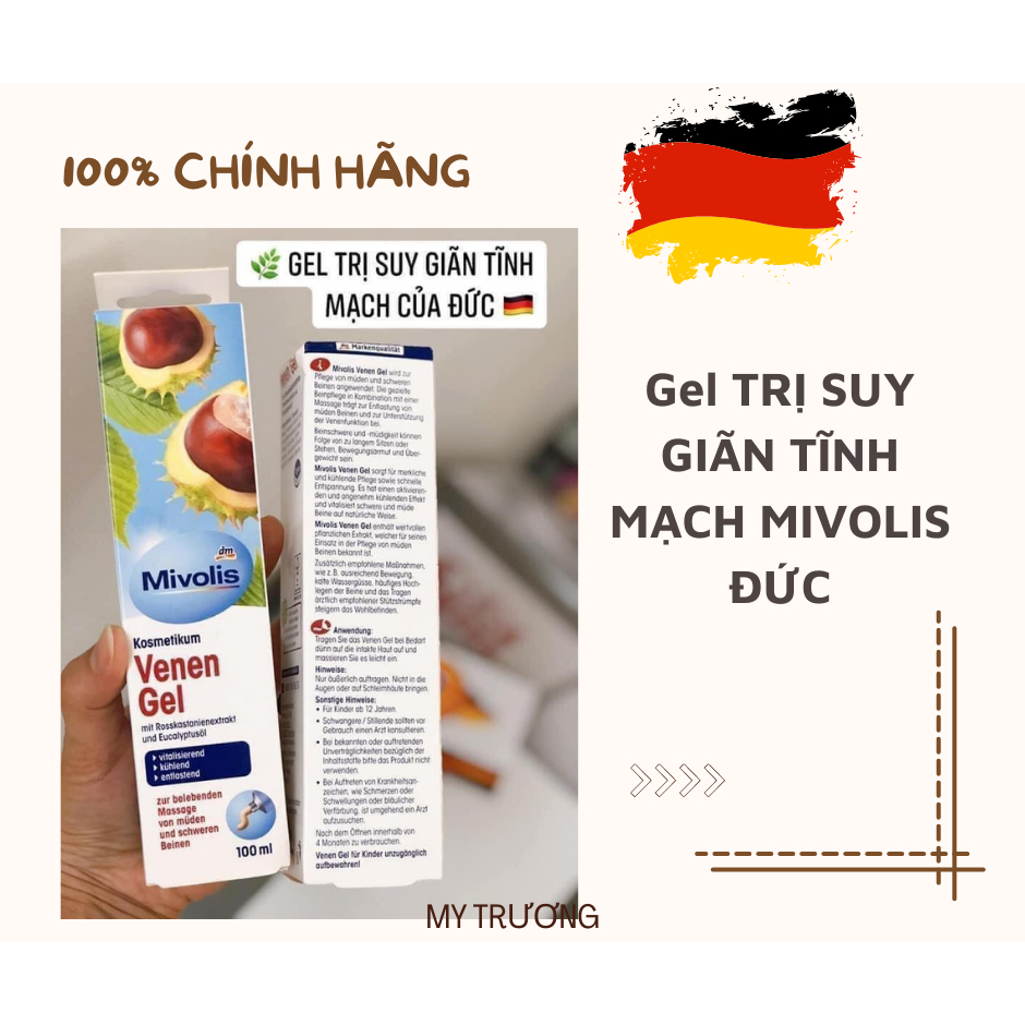 KEM GIÃN TĨNH MẠCH MIVOLIS THẢO DƯỢC NỘI ĐỊA ĐỨC , 100ML DATE XA