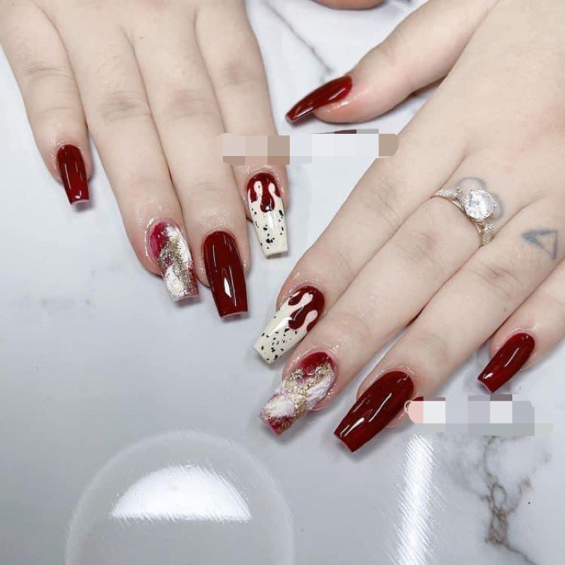 🎀Nail box, móng up thiết kế đỏ A89🎀