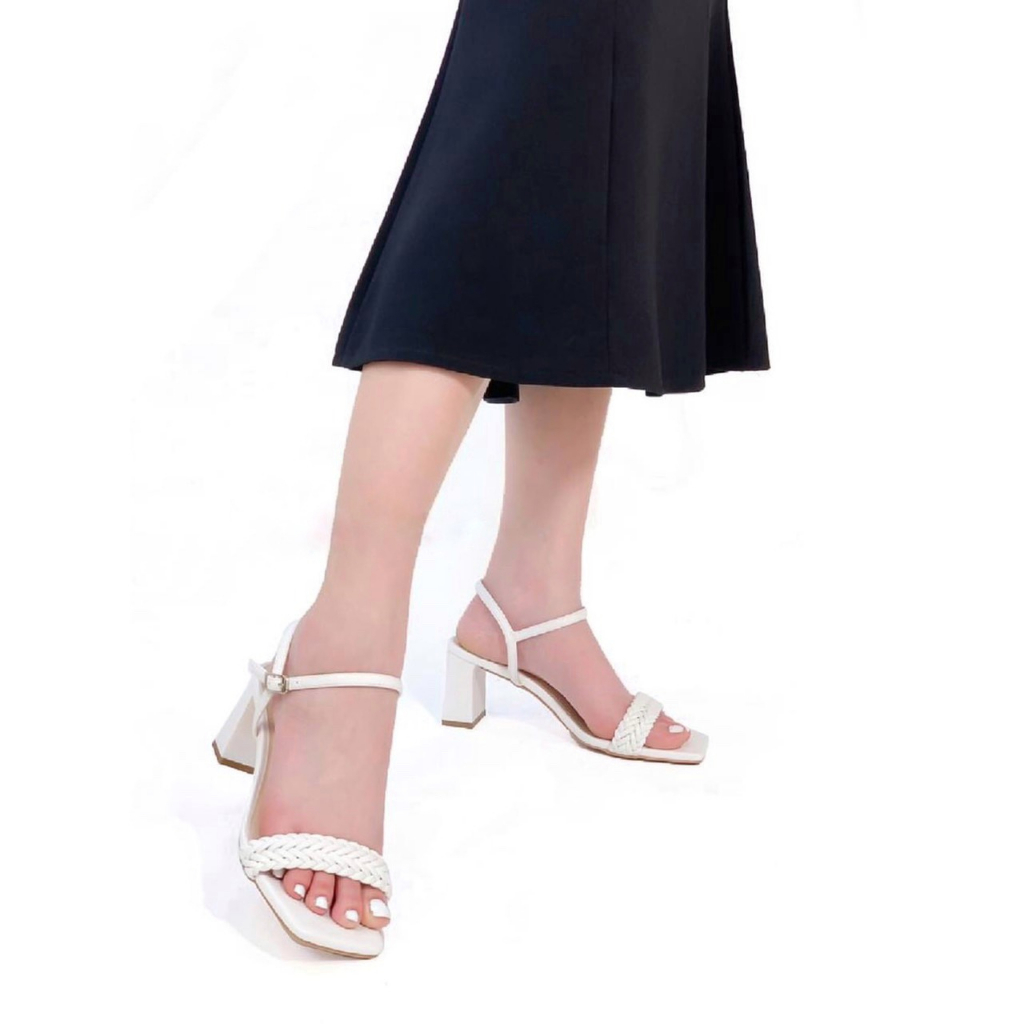 Sandal Nữ Quai Ngang Gót Trụ Cao 7cm
