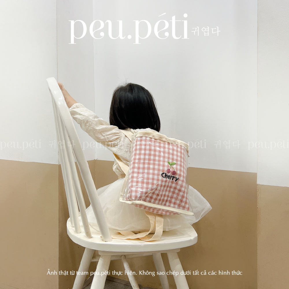 THÊU TÊN balo đi biển pvc không thấm nước style Hàn- by Peu.peti
