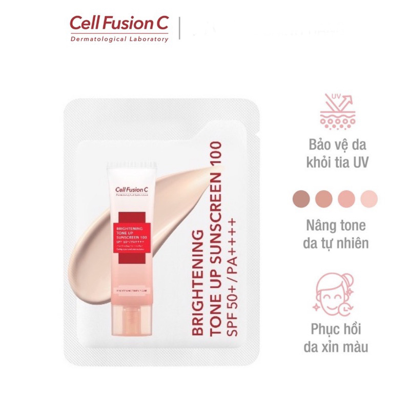 (Sample 1.5ml) Kem chống nắng Cell Fusion C Laser / Clear / Toning / Relief / Cure Suncreen Đỏ / Xanh / Hồng / Vàng