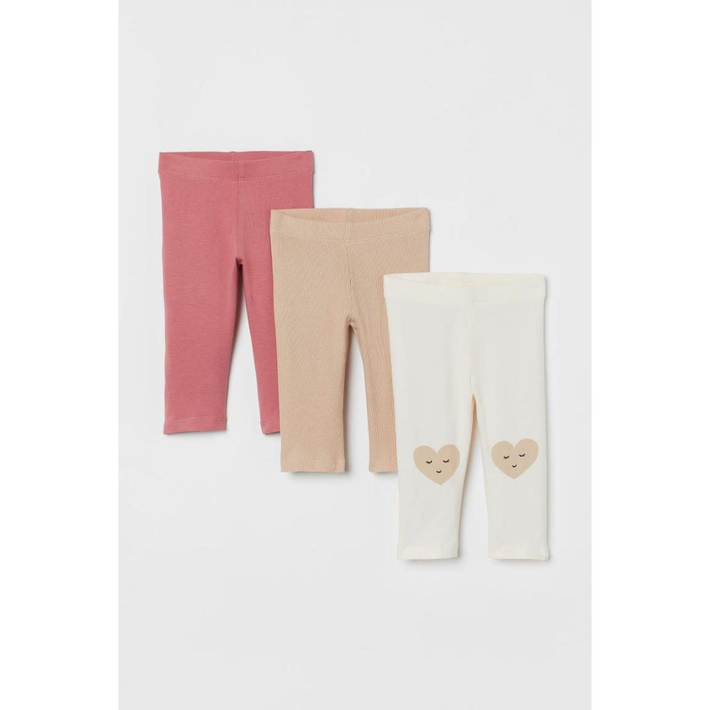 Set 3 quần legging đỏ kẻ HM H&M _ hàng chính hãng Anh