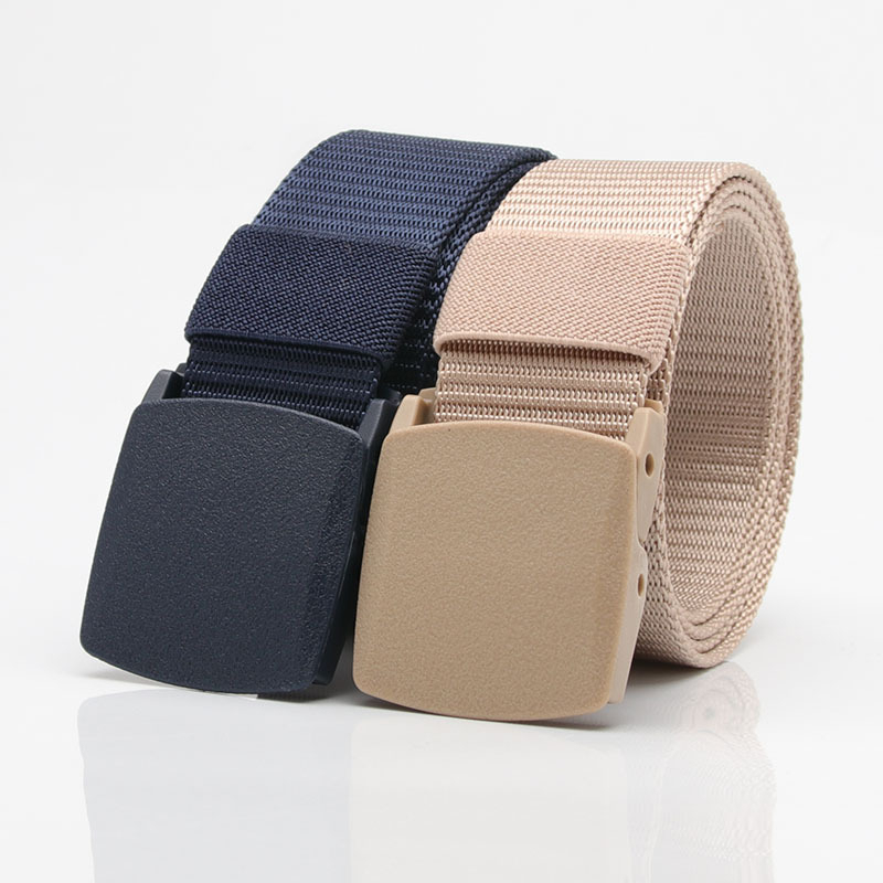 Thắt lưng vải dù canvas BROO phong cách quân nhu mặt nhựa bản 4cm đơn giản cho nam nữ