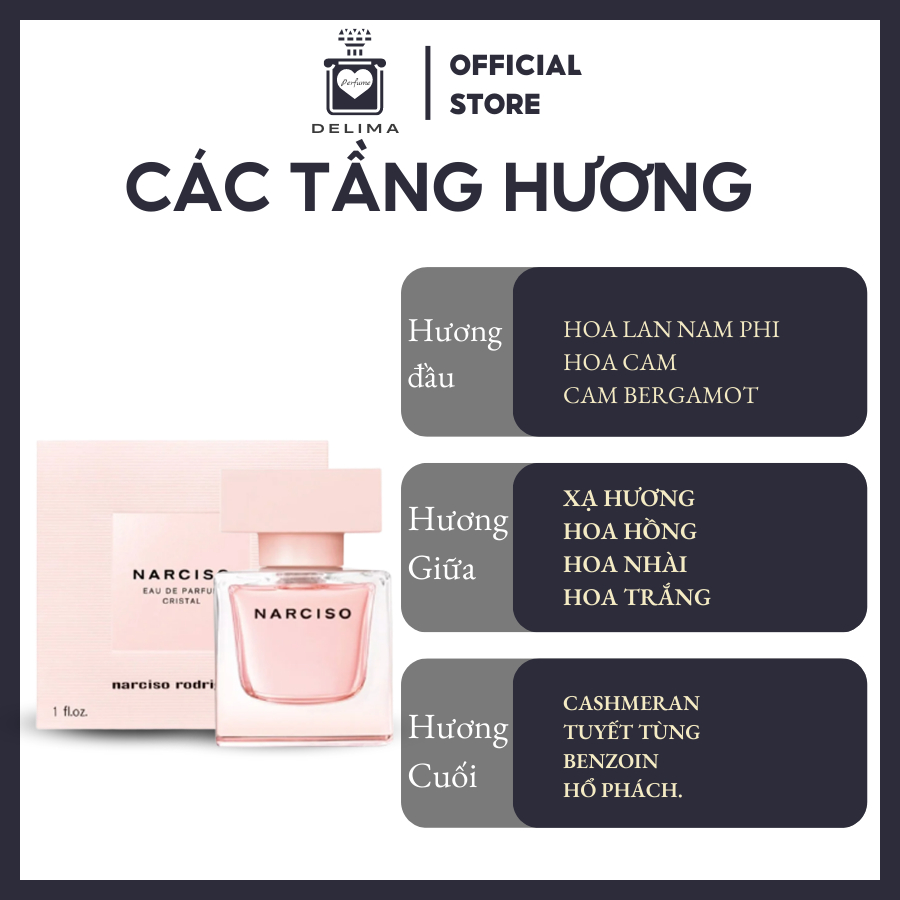 [Mẫu Thử] 10ml Nước hoa Narciso Rodriguez Cristal EDP | Nước hoa nữ chính hãng | Delimaperfume | BigBuy360 - bigbuy360.vn