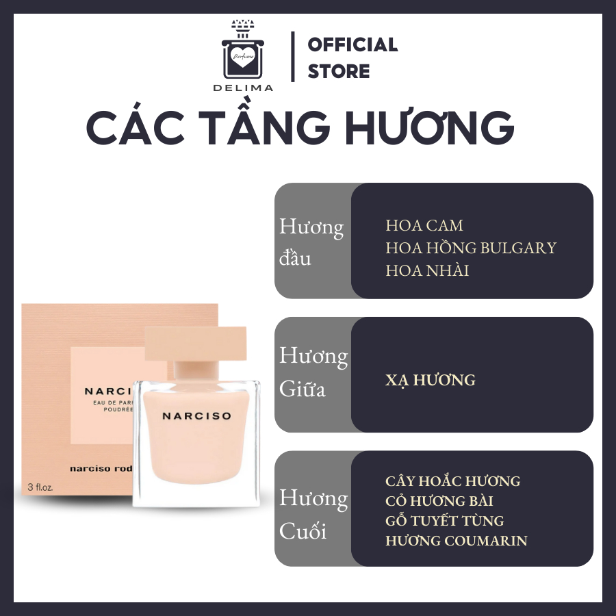 [Mẫu Thử] 10ml  Nước hoa Narciso Rodriguez Poudree | Nước hoa nữ chính hãng | Delimaperfume | BigBuy360 - bigbuy360.vn