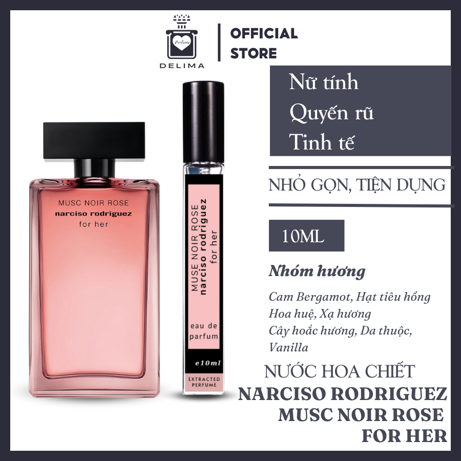 [Mẫu Thử] 2ml Nước hoa Narciso Rodriguez Musc Noir Rose For Her | Nước hoa nữ chính hãng | Delimaperfume