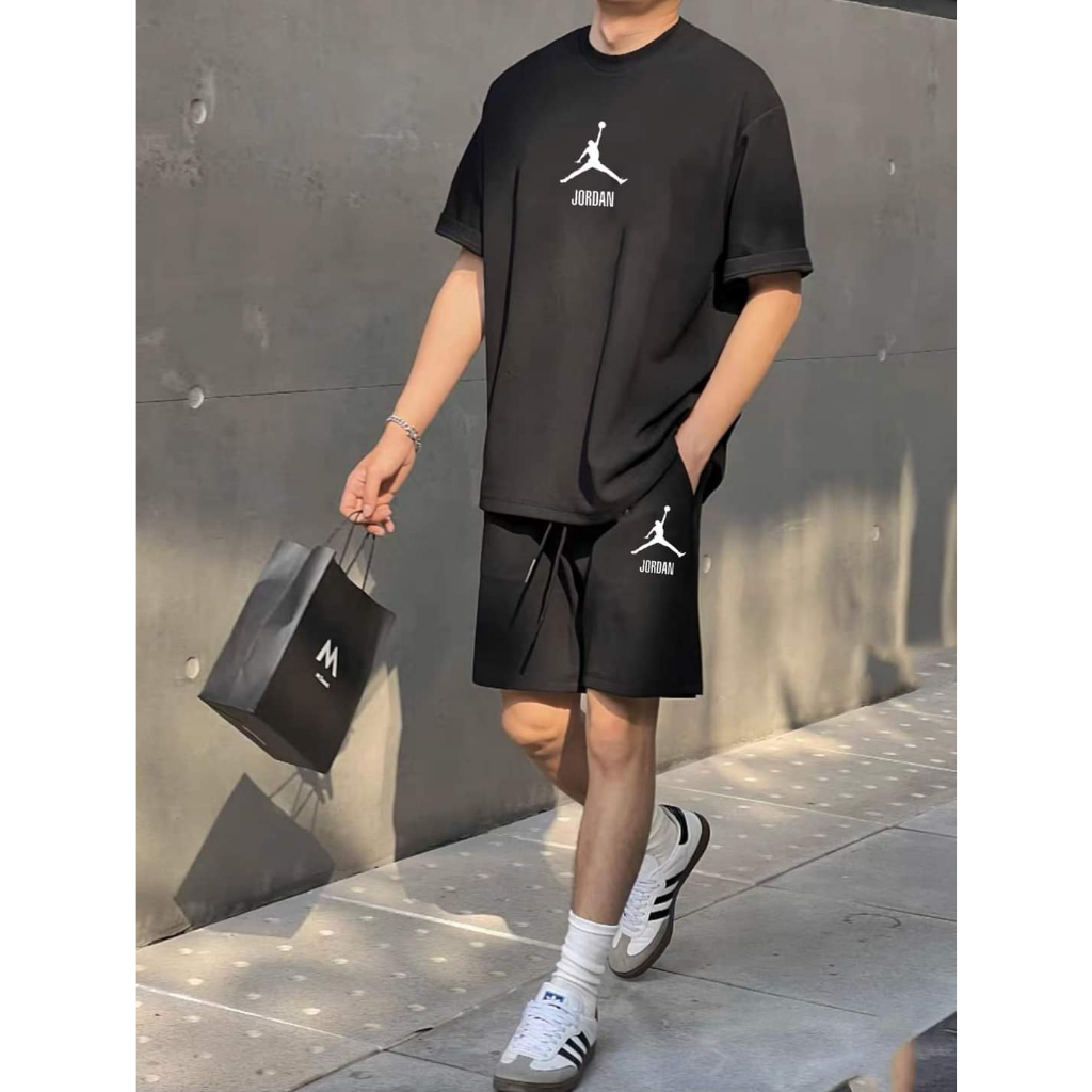 Bộ Thể Thao Hè JODDAN Đen Trắng Nhẹ Nhàng Lịch Sự, Chất Liệu Cotton Khô Mềm, Mịn, Thấm Hút Mồ Hôi Siêu Tốt Mã HE2023