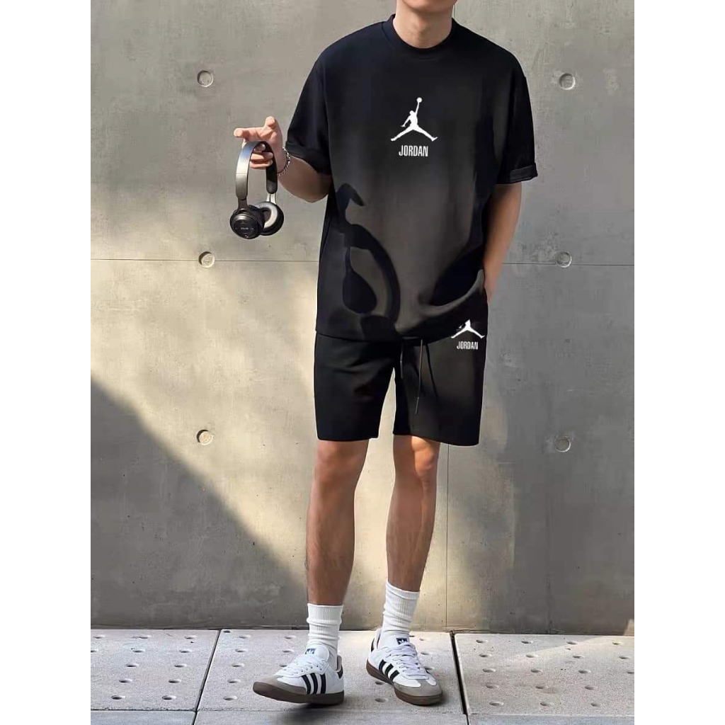 Bộ Thể Thao Hè JODDAN Đen Trắng Nhẹ Nhàng Lịch Sự, Chất Liệu Cotton Khô Mềm, Mịn, Thấm Hút Mồ Hôi Siêu Tốt Mã HE2023