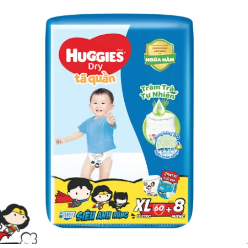 Tã/bỉm quần Huggies XL60 Gói 60 miếng