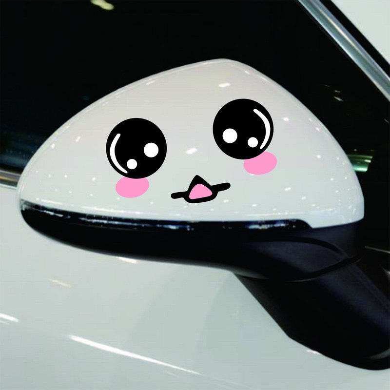 Decal dán gương chiếu hậu xe ô tô họa tiết dễ thương hình gấu thỏ - Sticker Dán Gương Xe hơi