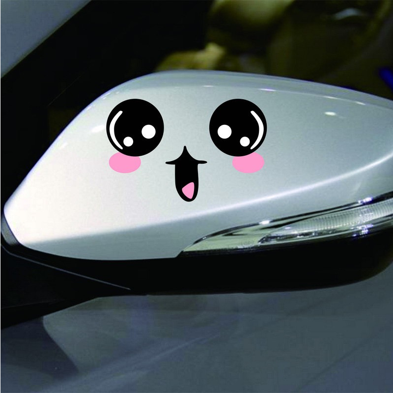 Decal dán gương chiếu hậu xe ô tô họa tiết dễ thương hình gấu thỏ - Sticker Dán Gương Xe hơi